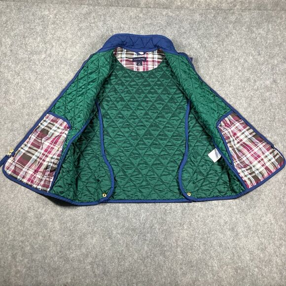 Lands End Puffer Vest Women’s Small Navy Blue Quilted Outdoor Pockets Vents - Picture 13 of 16